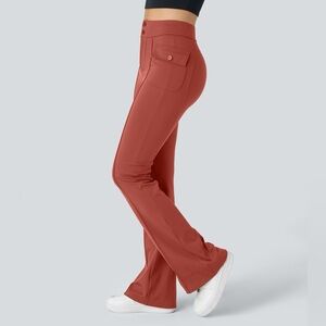 HALARA High Waisted Button Side Flap Pocket Flare Casual Cargo Pants medium